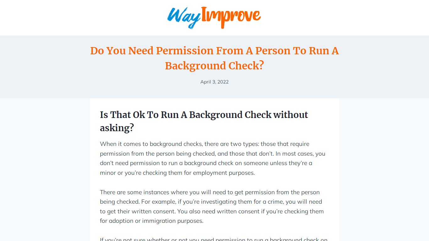 Do You Need Permission From A Person To Run A Background Check?